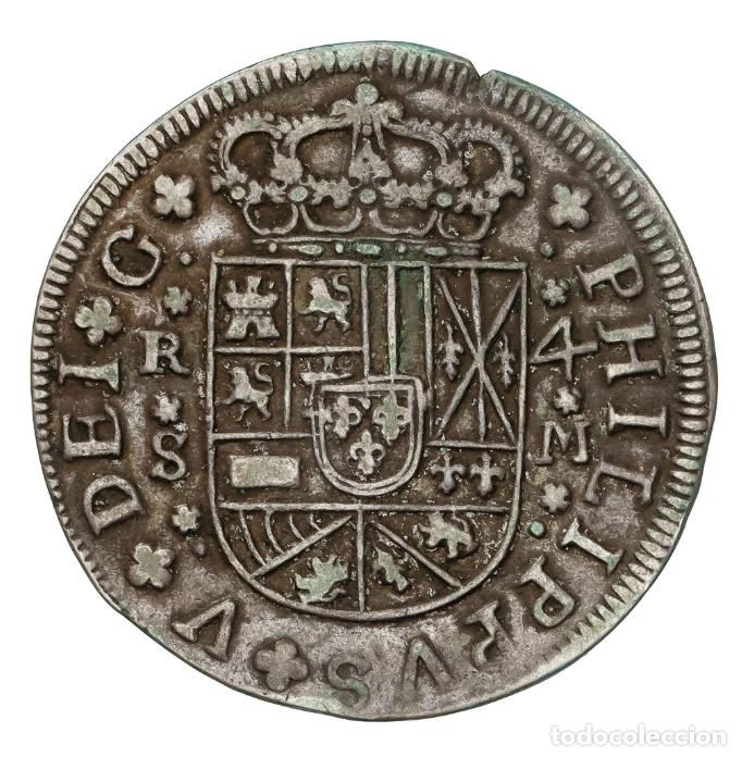 Monedas de Espa&ntilde;a: SC. Spain-Felipe V. 4 reales 1718 M Sevilla. Plata 11,64 g. ESCASA