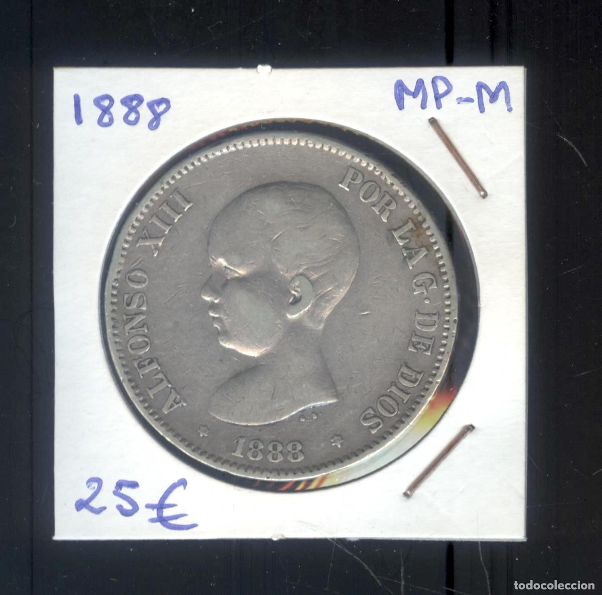 M&uuml;nzen von Spanien: NUMULITE F0325 Moneda Espa&ntilde;a 1888 Alfonso XIII 5 pesetas