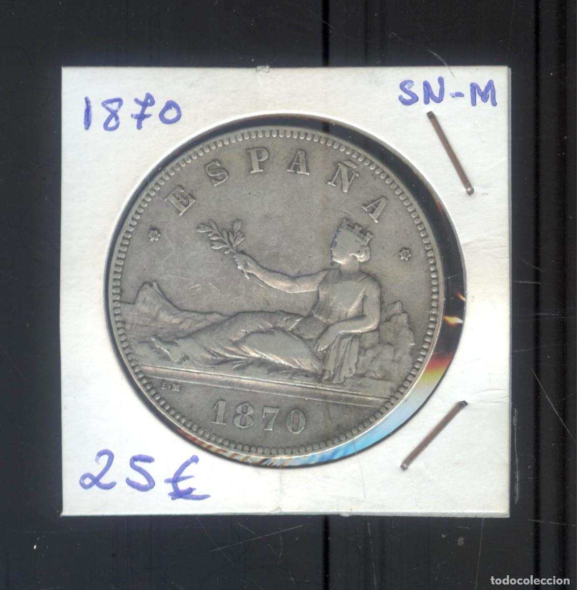 M&uuml;nzen von Spanien: NUMULITE F0328 Moneda Espa&ntilde;a 1870 5 pesetas