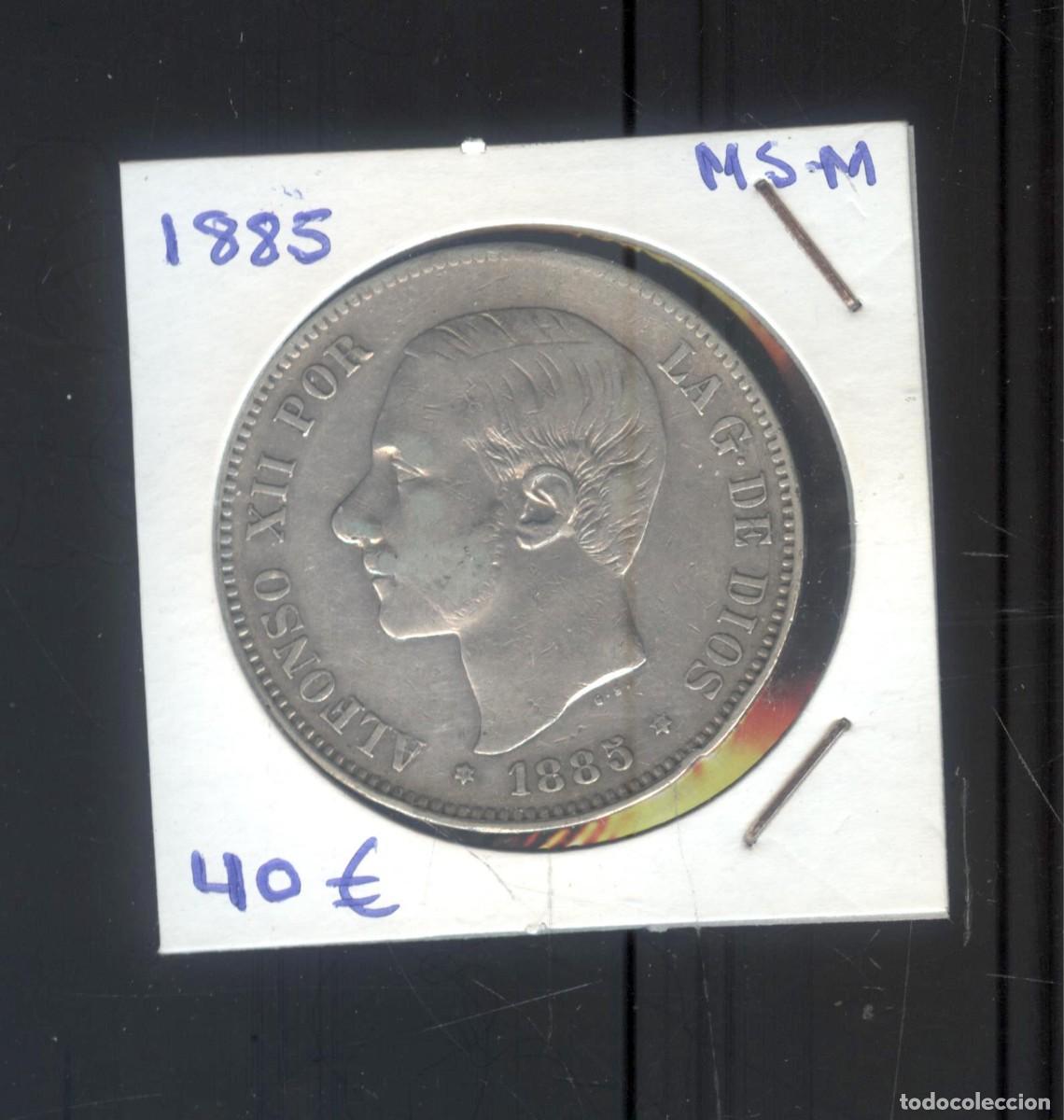 Monedas de Espa&ntilde;a: NUMULITE F0331 Moneda Espa&ntilde;a 1885 Alfonso XIII 5 pesetas