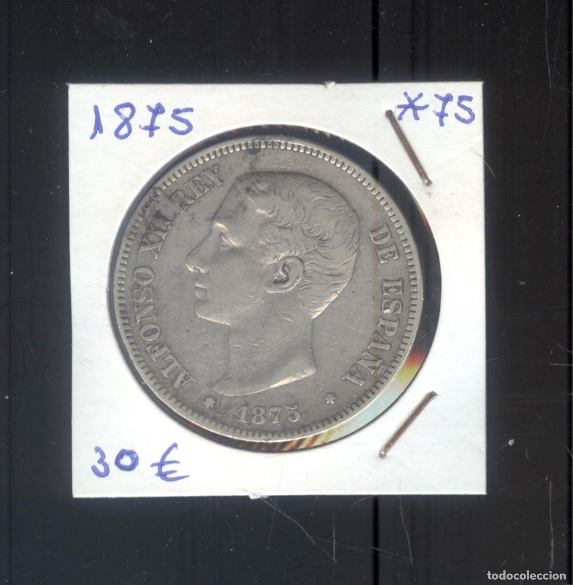Monedas de Espa&ntilde;a: NUMULITE F0333 Moneda Espa&ntilde;a 1875 Alfonso XIII 5 pesetas