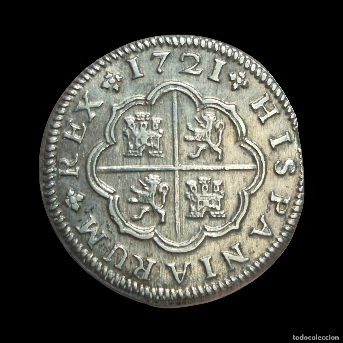Monedas de Espa&ntilde;a: NT/ FELIPE V 2 REALES 1721 SEVILLA EXCELENTE (E1078)