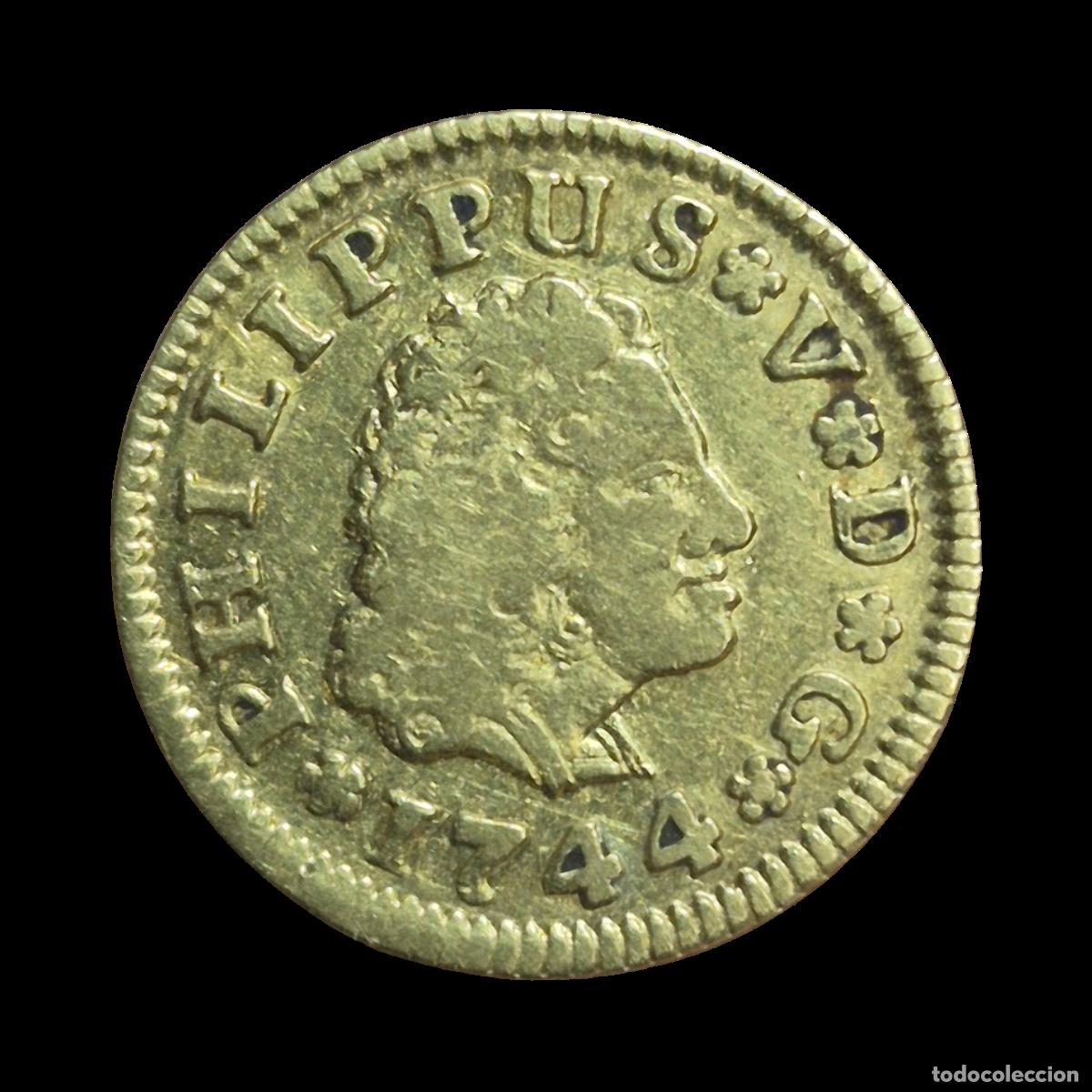 Monedas de Espa&ntilde;a: NT/ FELIPE V &frac12; ESCUDO 1744 SEVILLA (E1074)