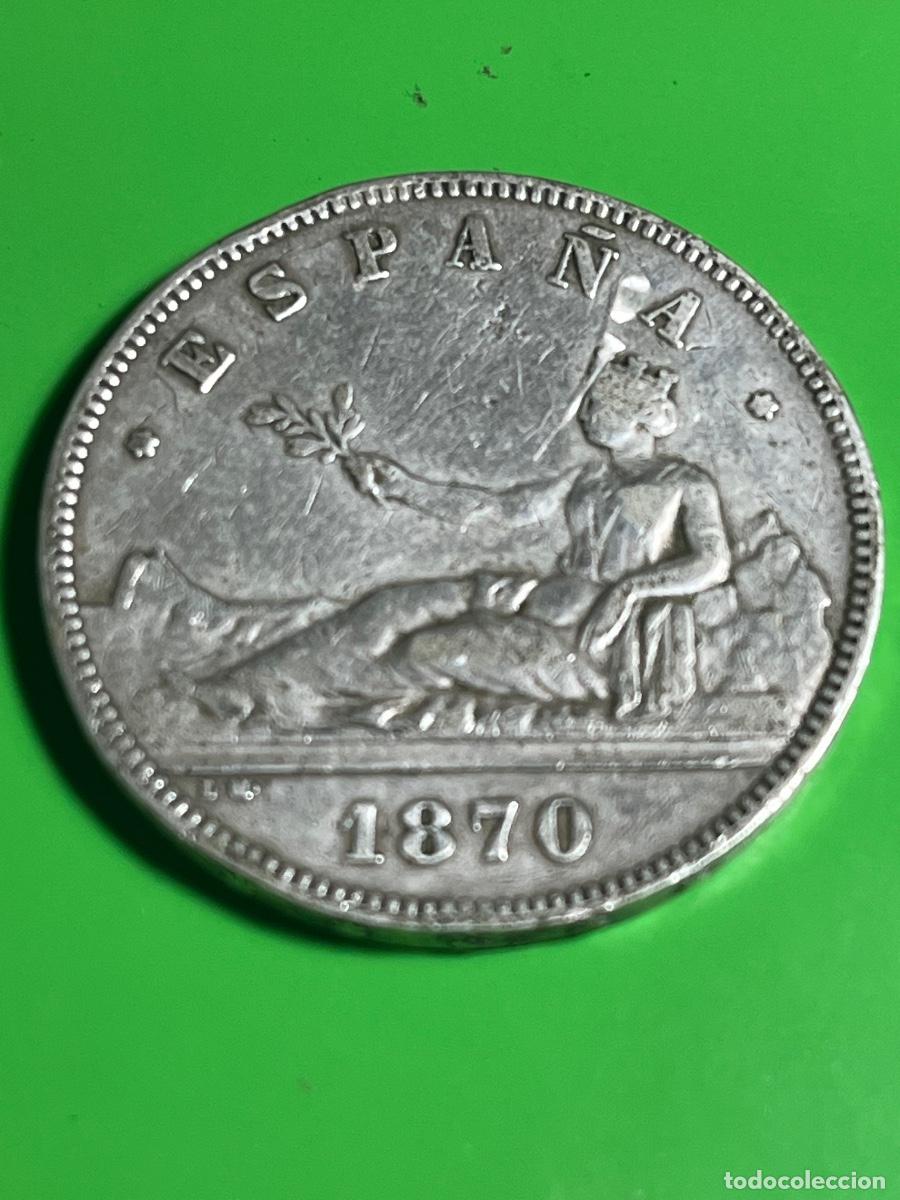 Monedas de Espa&ntilde;a: 1870. 5 pesetas de plata
