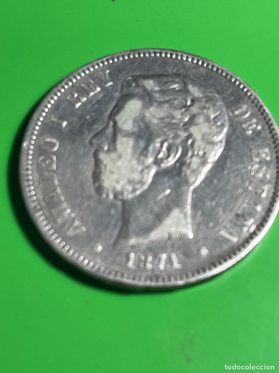 Monedas de Espa&ntilde;a: 1871 Amadeo I 5 pesetas de plata