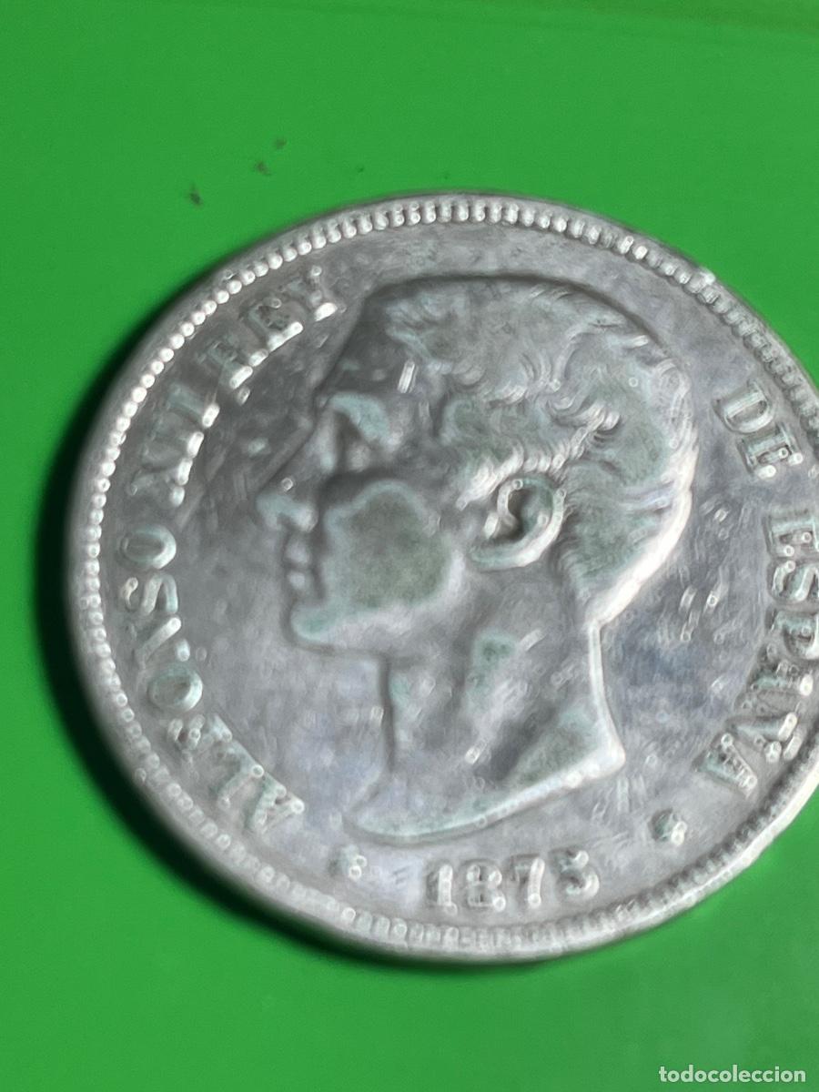 Monedas de Espa&ntilde;a: 5 pesetas de plata 1875. Alfonso XII.