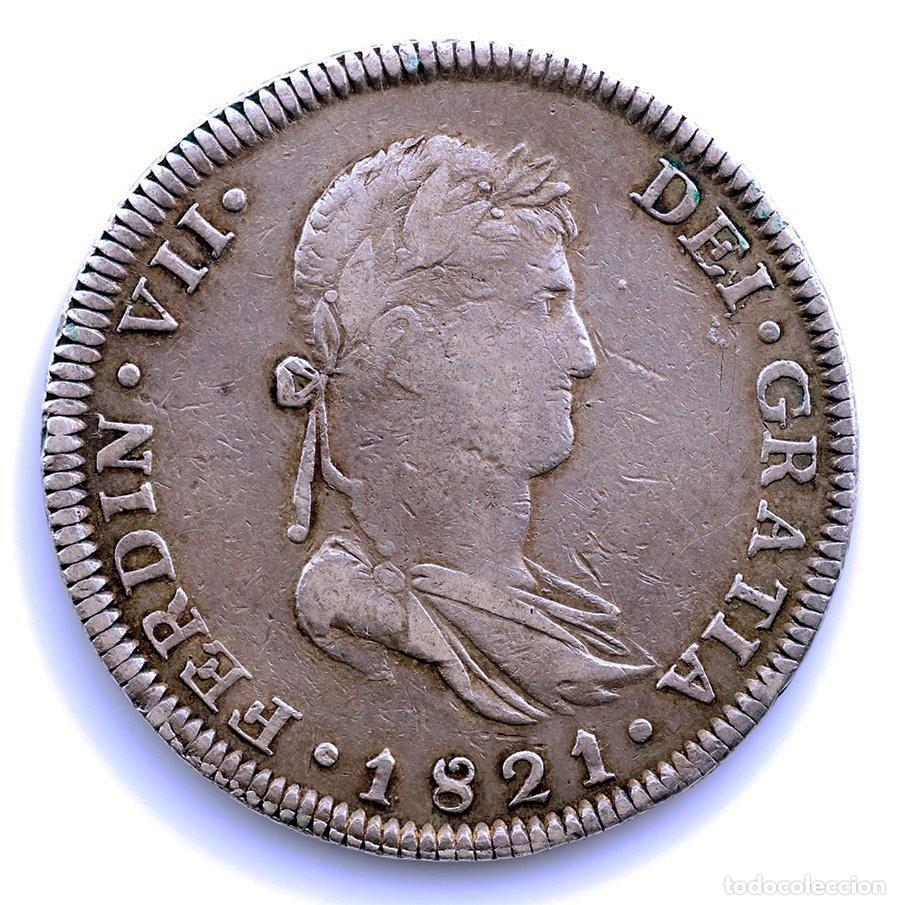 Monedas de Espa&ntilde;a: SC. Spain-Fernando VII. 8 Reales 1821 Guadalajara (M&eacute;xico). Plata 26,25 g.