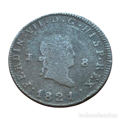 Coins of Spain: Fernando VII. Jubia 8 maravev&iacute;s 1821