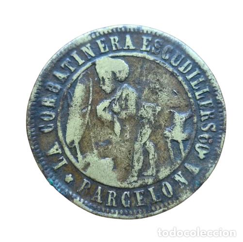 Coins of Spain: Ficha / Jet&oacute;n. Barcelona. La Corbatinera Escudillers. Especialidad en corbatas de 1/2 real
