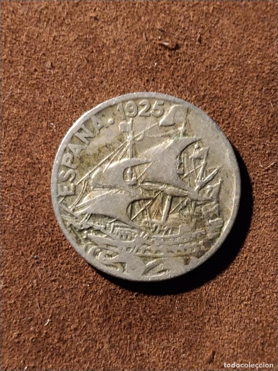 Monedas de Espa&ntilde;a: Moneda Espa&ntilde;a 1925 &ndash; 25 c&eacute;ntimos &ndash; Gale&oacute;n &ndash; Primo de Rivera - Foto 2