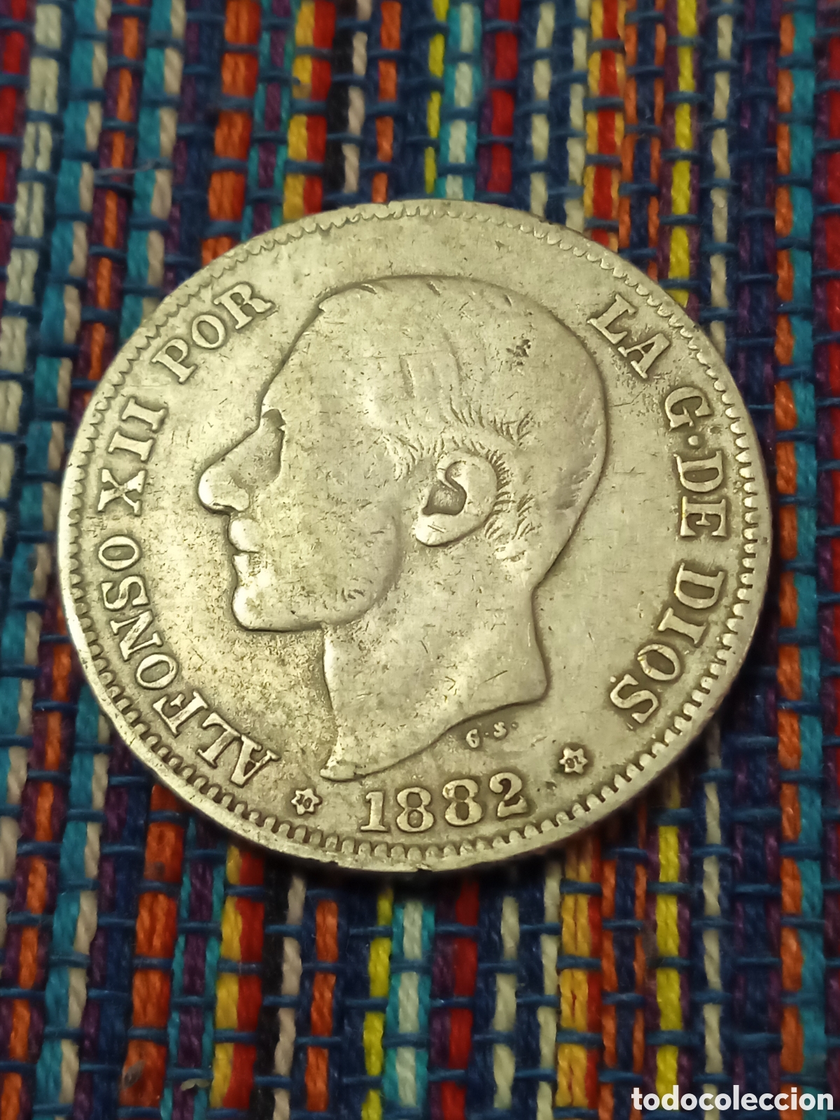 Monedas de Espa&ntilde;a: X- MUY RARAS 2 PESETAS FALSAS &Eacute;POCA EN PLATA *18 81 invertido 9'7 gramos.