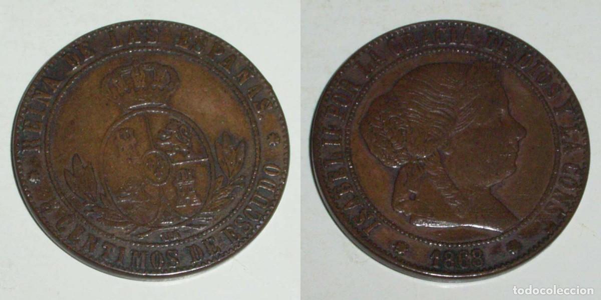 Monedas de Espa&ntilde;a: 5 Ctmos. Escudo 1868 Barcelona-OM