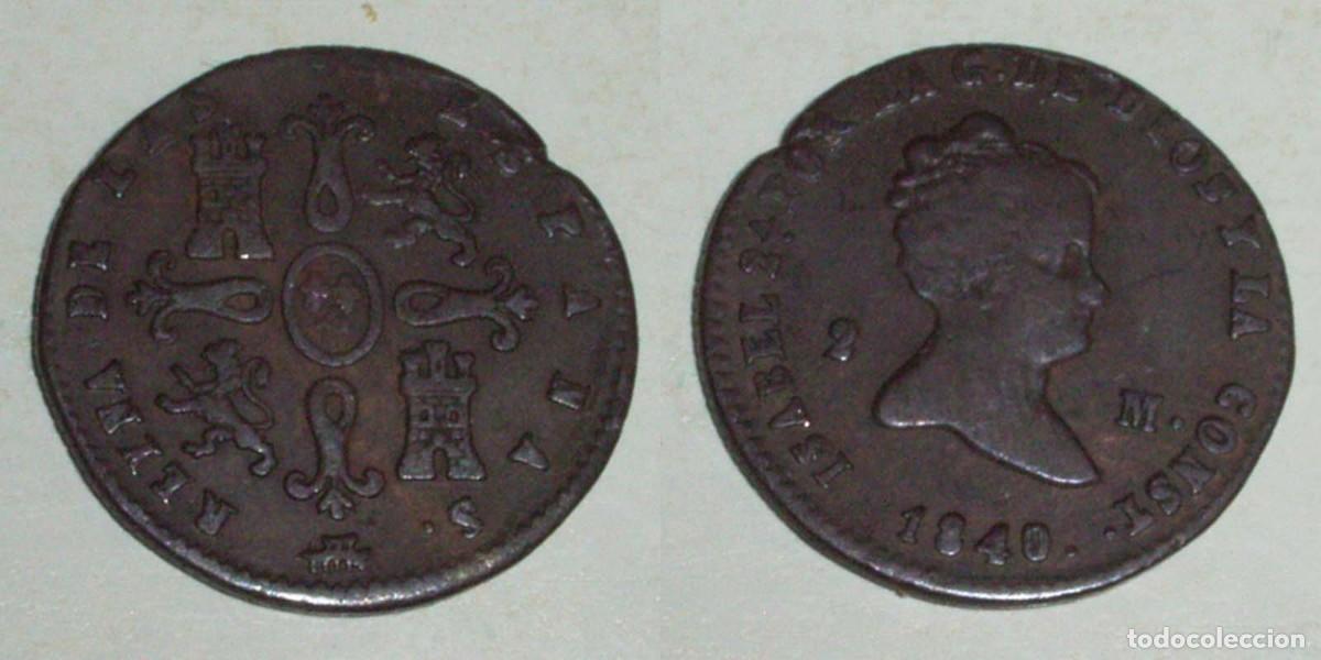 Monedas de Espa&ntilde;a: 2 Maravedis 1840 Segovia