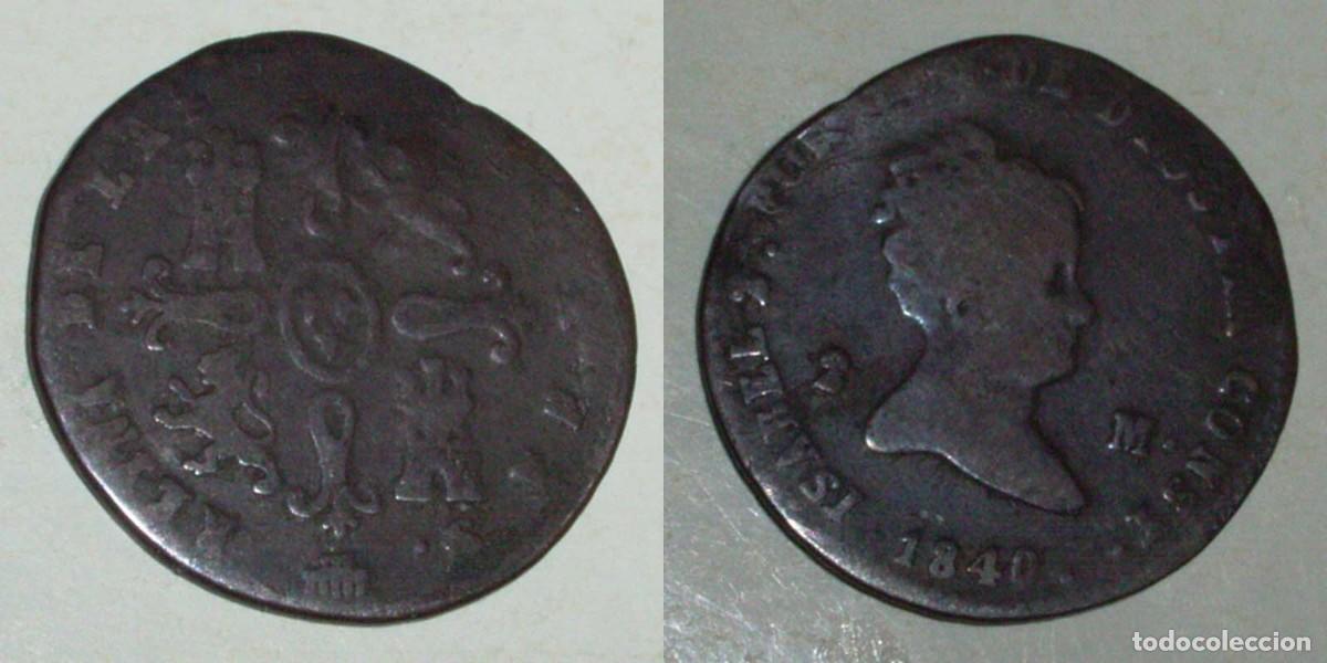 Monedas de Espa&ntilde;a: 2 Maravedis 1840 Segovia