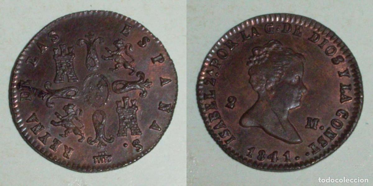 Monedas de Espa&ntilde;a: 2 Maravedis 1841 Segovia