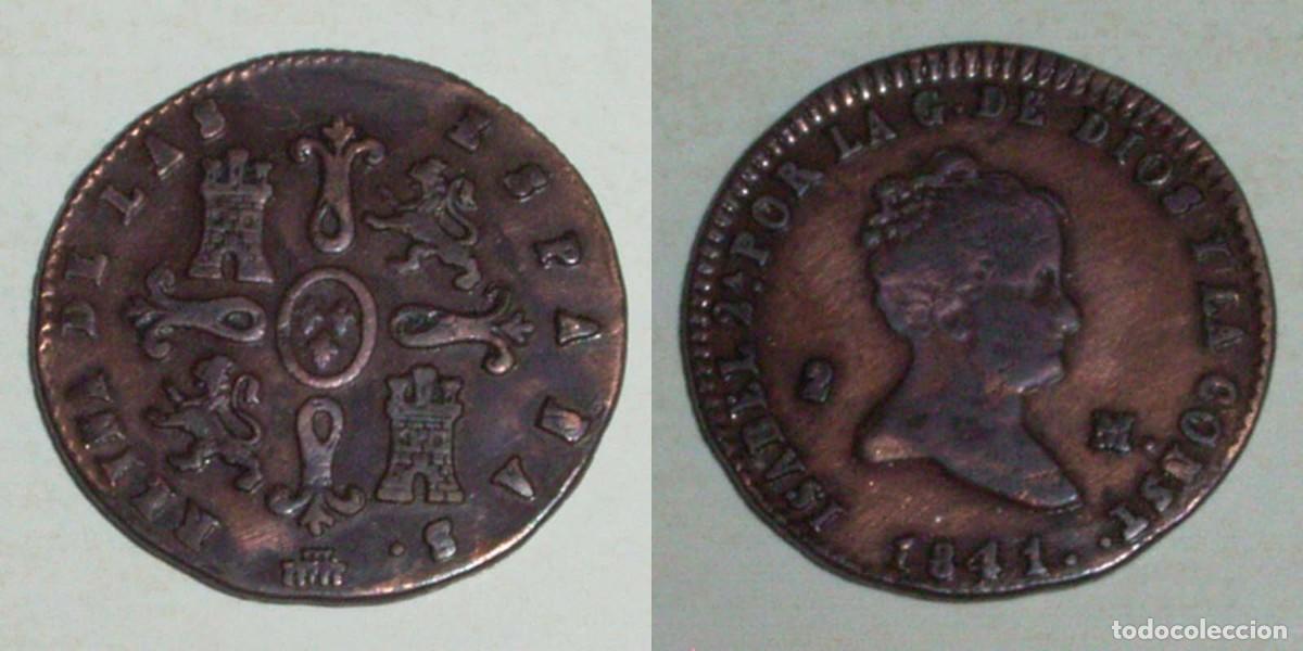Monedas de Espa&ntilde;a: 2 Maravedis 1841 Segovia