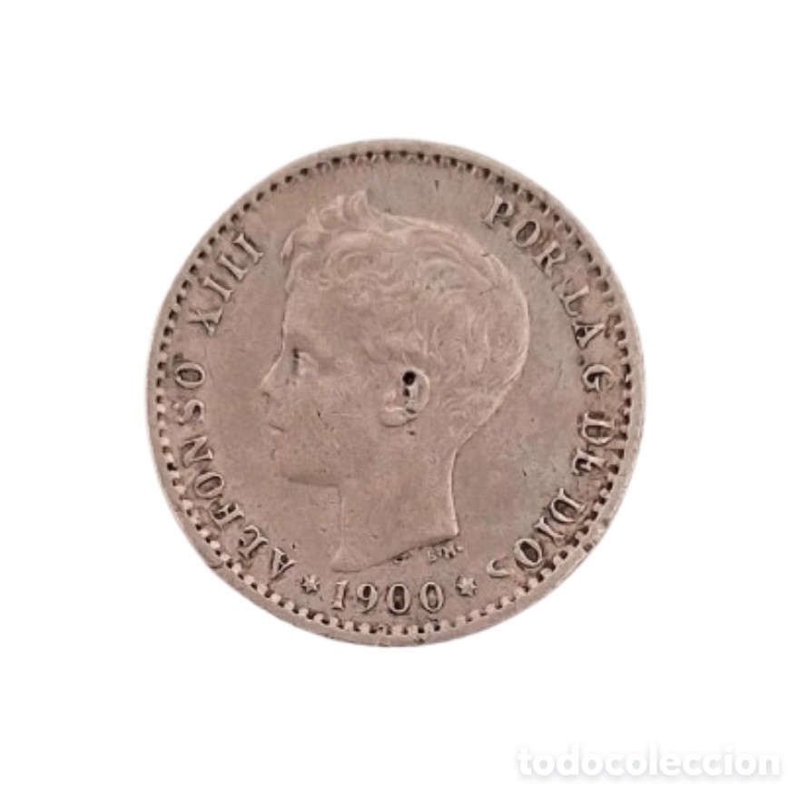 Monedas de Espa&ntilde;a: ALFONSO XIII. 50 CENTIMOS 1900 * 00. PLATA. EBC.