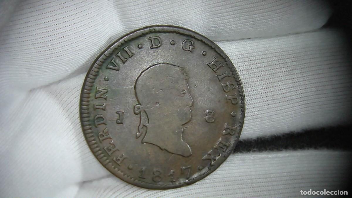 Monedas de Espa&ntilde;a: Fernando VII 8 Maravedis 1817 Jubia BC+