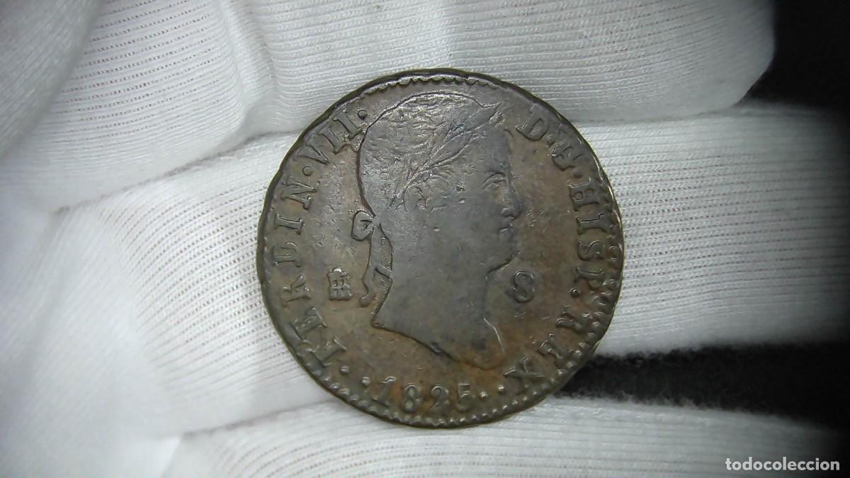 Monedas de Espa&ntilde;a: Fernando VII 8 Maravedis 1825 Segovia MBC-