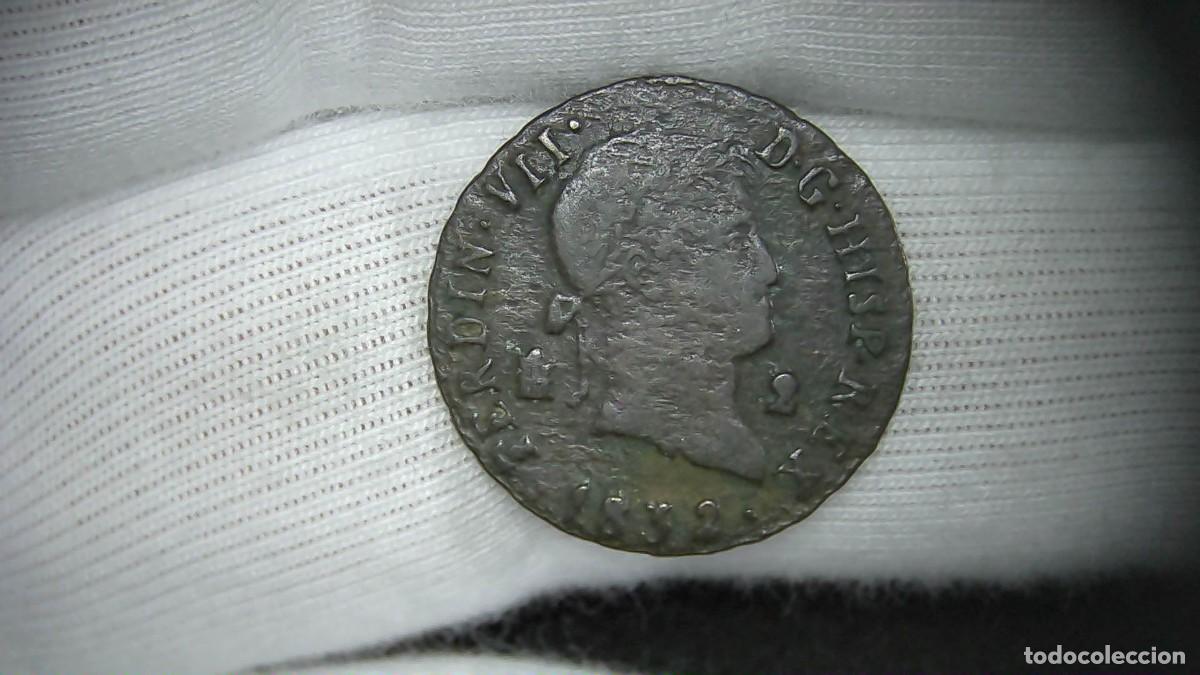 Monedas de Espa&ntilde;a: Fernando VII 2 Maravedis 1832 Segovia MBC-
