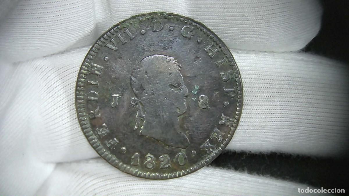 Monedas de Espa&ntilde;a: Fernando VII 8 Maravedis 1820 Jubia BC+