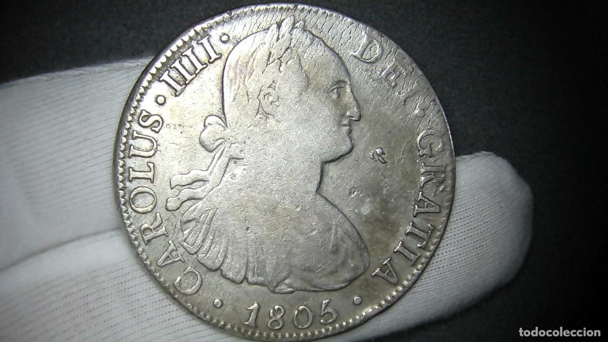 Monedas de Espa&ntilde;a: Carlos IV 8 Reales, M&eacute;xico TH 1805 MBC-