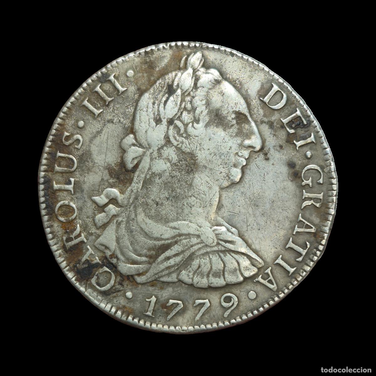 Coins of Spain: NT/ CARLOS III 8 REALES 1779 LIMA (E1097)