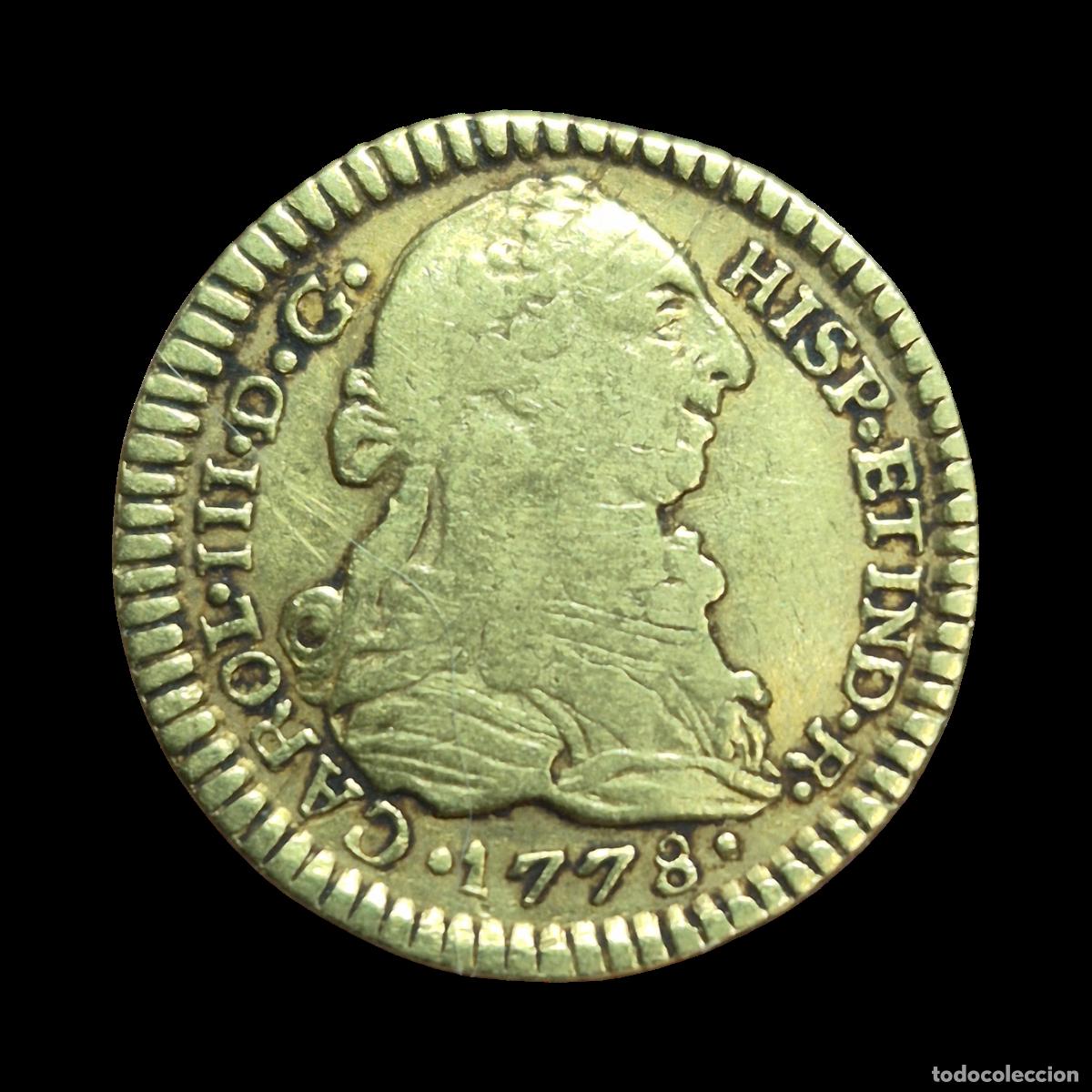 Monedas de Espa&ntilde;a: NT/ CARLOS III 1 ESCUDO 1778 POPAYAN (E1093)