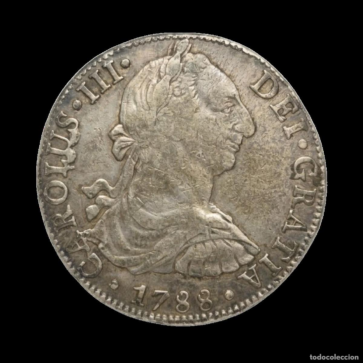 Coins of Spain: NT/ CARLOS III 8 REALES 1788 MEXICO (E1011)