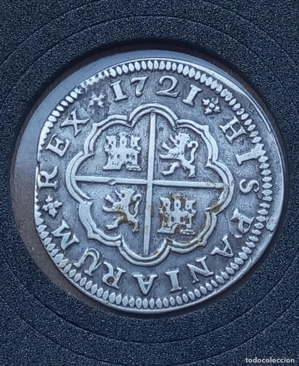 Monedas de Espa&ntilde;a: EXCEPCIONAL MONEDA DE 2 REALES DE FELIPE V DEL A&Ntilde;O 1721 (CECA DE SEVILLA)