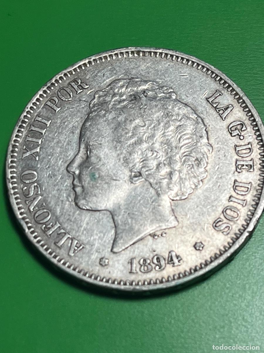 Monedas de Espa&ntilde;a: 5 pesetas de plata. Alfonso XIII. 1894.