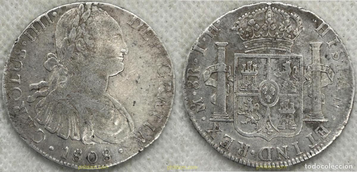 Monedas de Espa&ntilde;a: 4786 ESPA&Ntilde;A 1808 CARLOS IV 8 REALES CARLOS IIII 1808 J.P. PERU