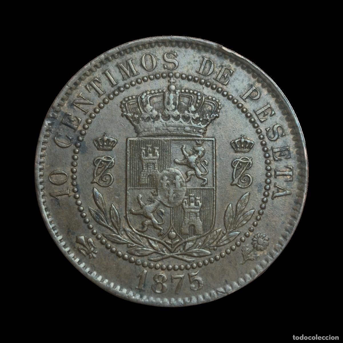 Monedas de Espa&ntilde;a: NT/ CARLOS VII 10 CENTIMOS 1875 (E1165) - Foto 2