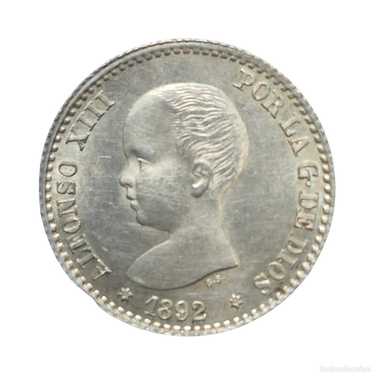 Monedas de Espa&ntilde;a: NT/ ALFONSO XIII 50 CENTIMOS 1892 PRACTICAMENTE SIN CIRCULAR (E1190)