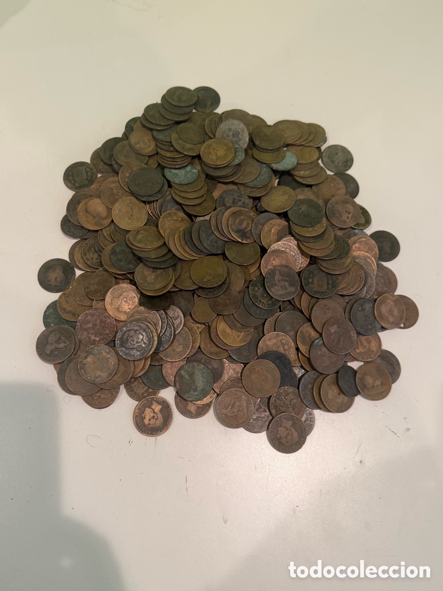 Monedas de Espa&ntilde;a: Gran lote de monedas antiguas espa&ntilde;olas siglo XIX &ndash; 4. 008 kg &ndash;Sin clasificar &ndash; Ideal coleccionistas