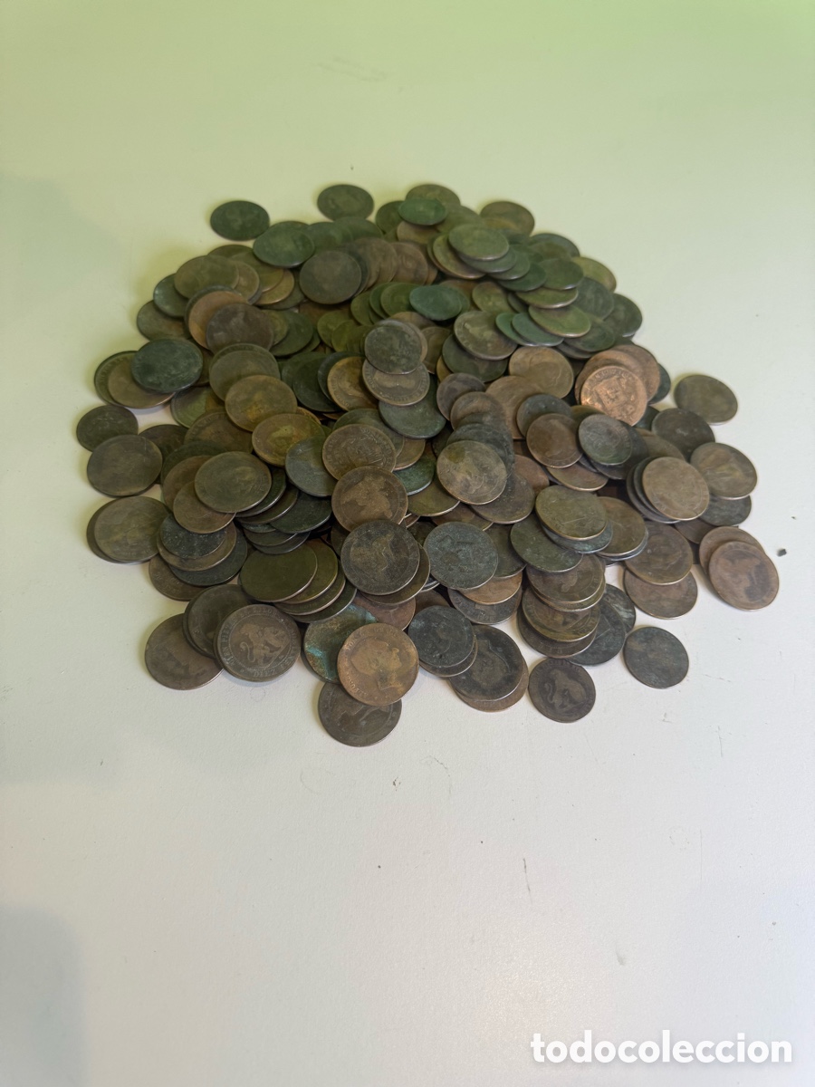 Monedas de Espa&ntilde;a: Gran lote de monedas antiguas espa&ntilde;olas siglo XIX &ndash; 3,120 kg &ndash; Sin clasificar &ndash; Ideal coleccionistas