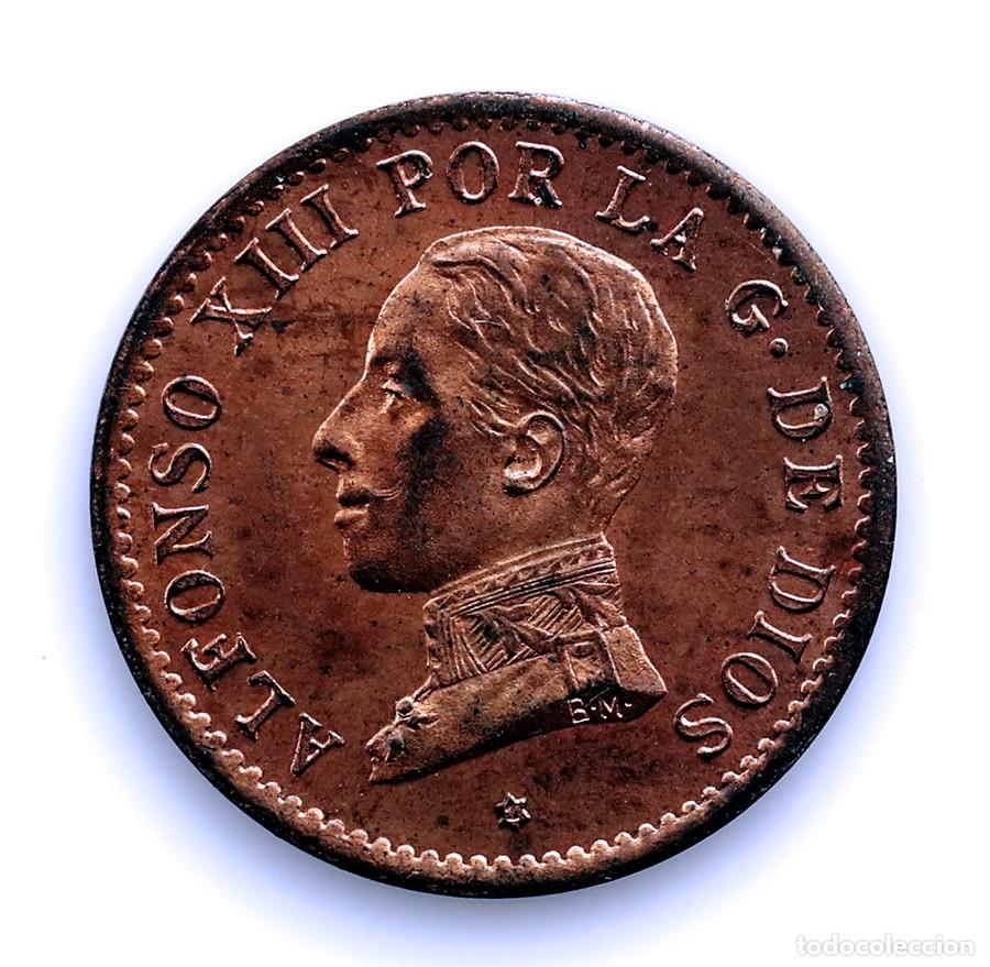 Monedas de Espa&ntilde;a: SC-Spain-Alfonso XIII. 1 c&eacute;ntimo 1911*1. PCV. Madrid. SC/UNC. Cobre 1 g. ESCASA