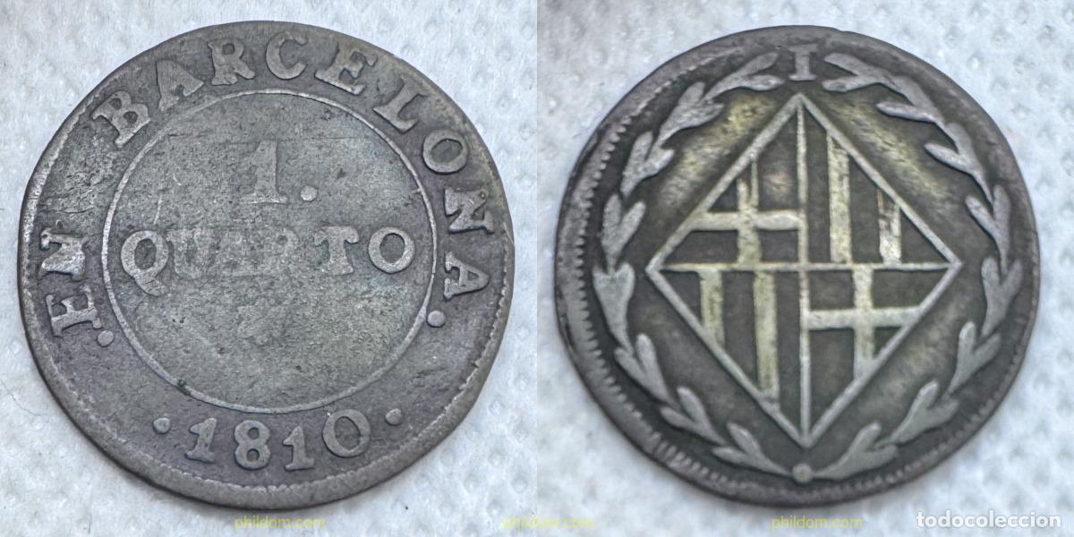 Monedas de Espa&ntilde;a: 4977 ESPA&Ntilde;A 1810 JOSE NAPOLEON 1 QUARTO 1810