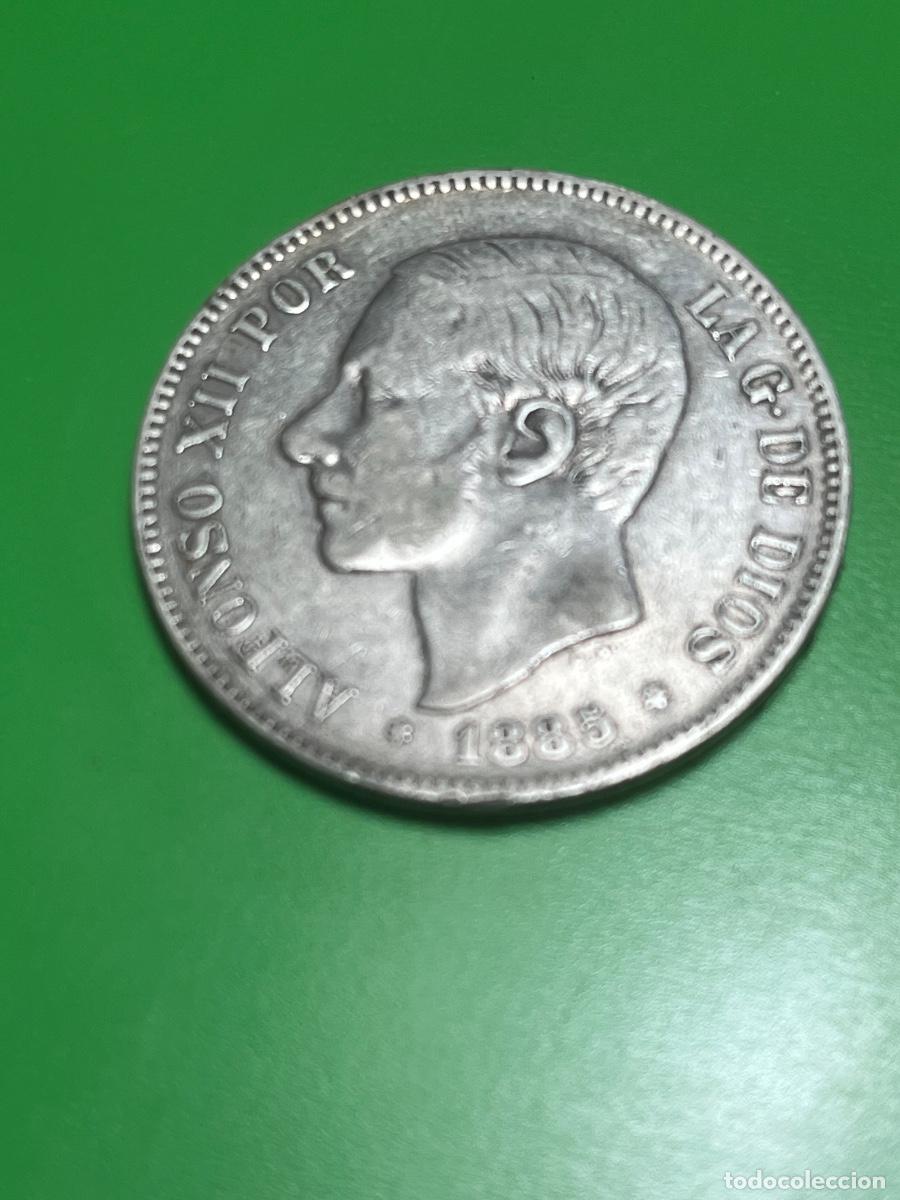 Monedas de Espa&ntilde;a: 1885 Alfonso XII. 5 pesetas de plata