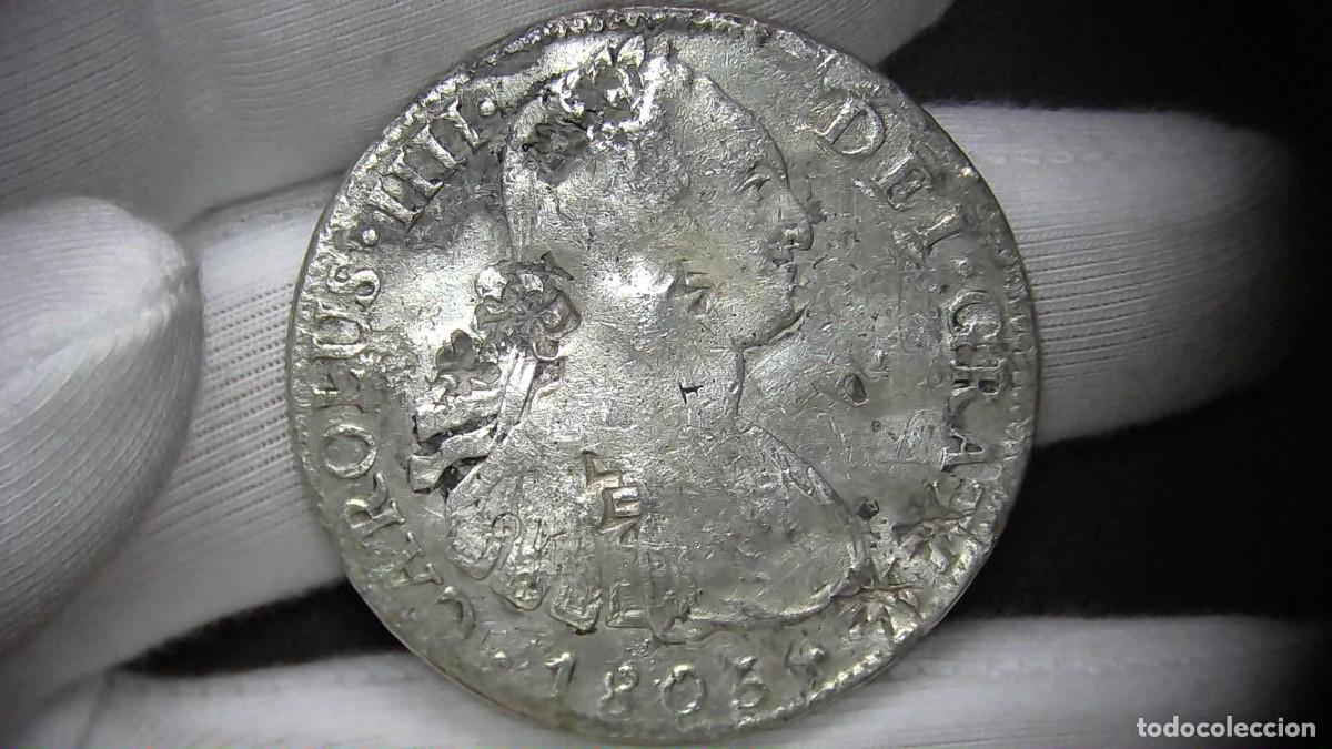 Moedas de Espanha: Carlos IV 8 Reales, M&eacute;xico TH 1805 MBC/MBC-