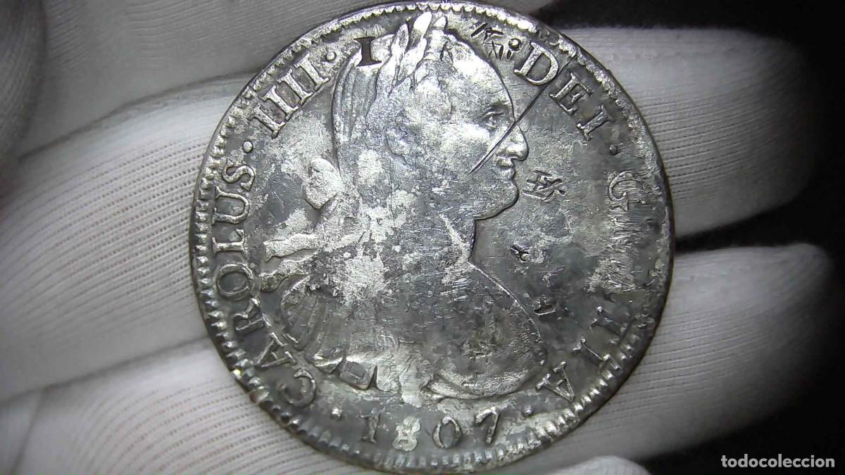 Moedas de Espanha: Carlos IV 8 Reales, M&eacute;xico TH 1807 MBC