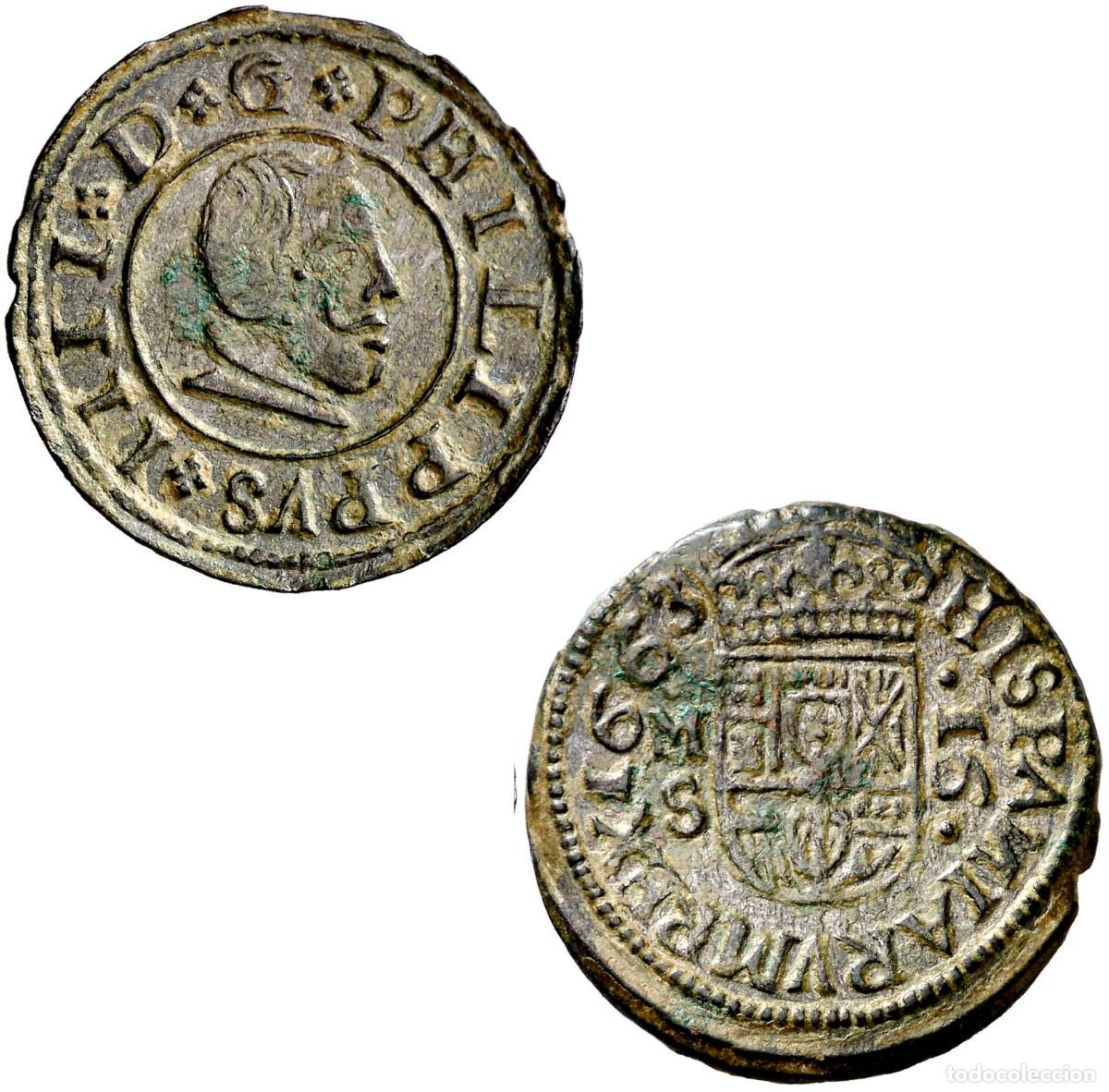 Monedas de Espa&ntilde;a: *GUTSE*56-FELIPE IV, 16 MARAVEDIS 1663, MADRID S, &rdquo;LA LETRA N INVERTIDA&rdquo;, EBC.
