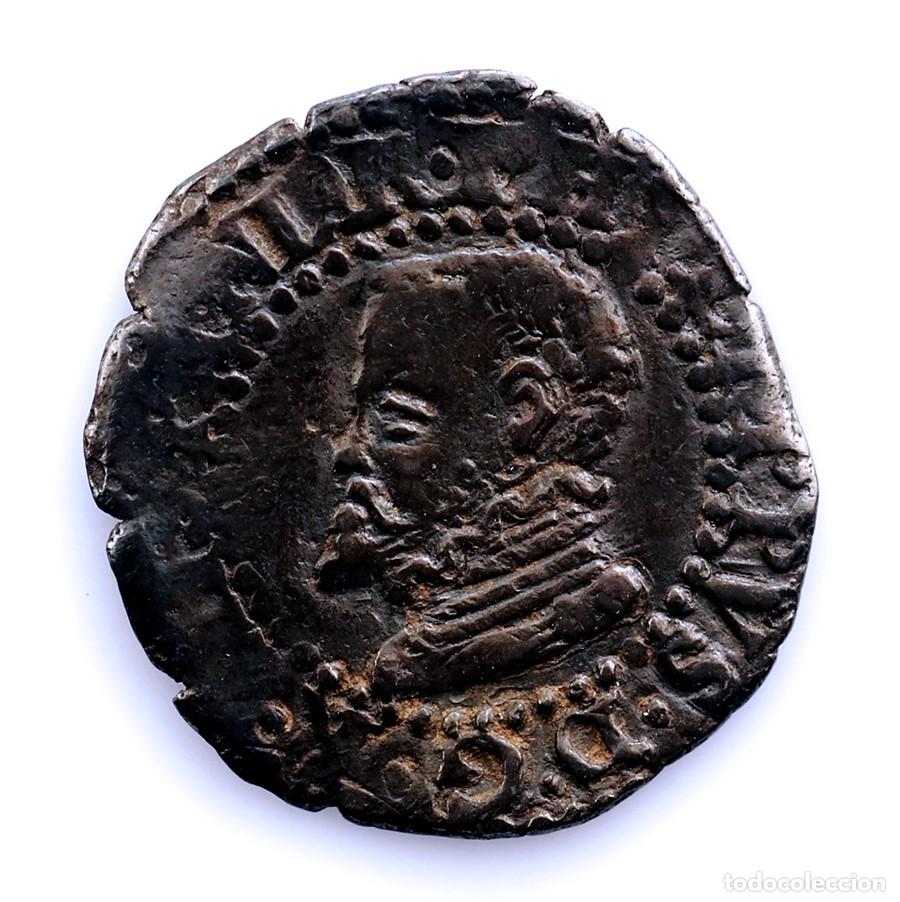 Monedas de Espa&ntilde;a: SC-Spain. Felipe II. 1/2 Croat. Barcelona (1595-1597) Plata 1,41 g. MUY ESCASA