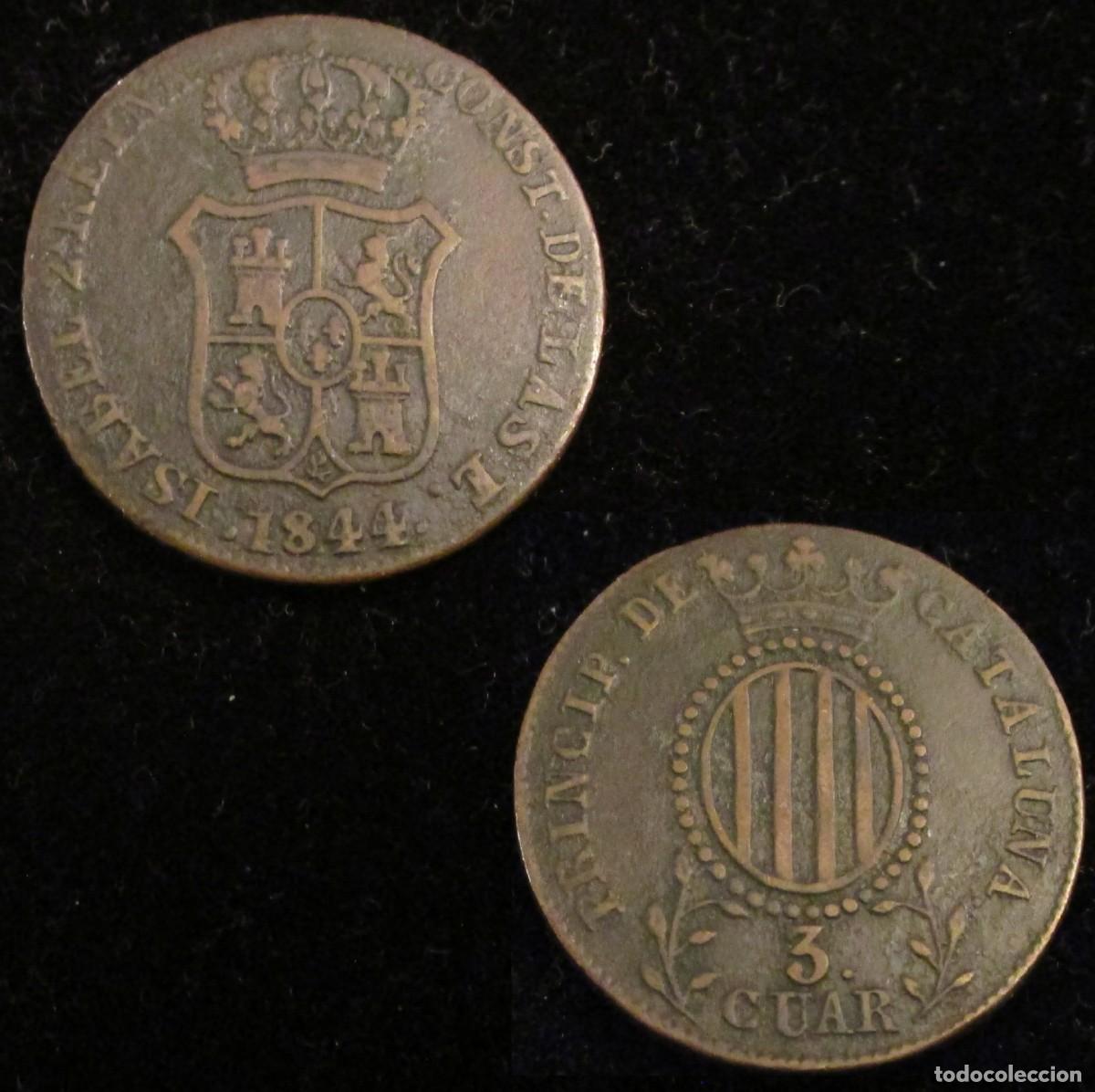 Monedas de Espa&ntilde;a: *GUTSE*811-ISABEL II, 3 CUAR 1844, CATALU&Ntilde;A, AC. 11, MBC+