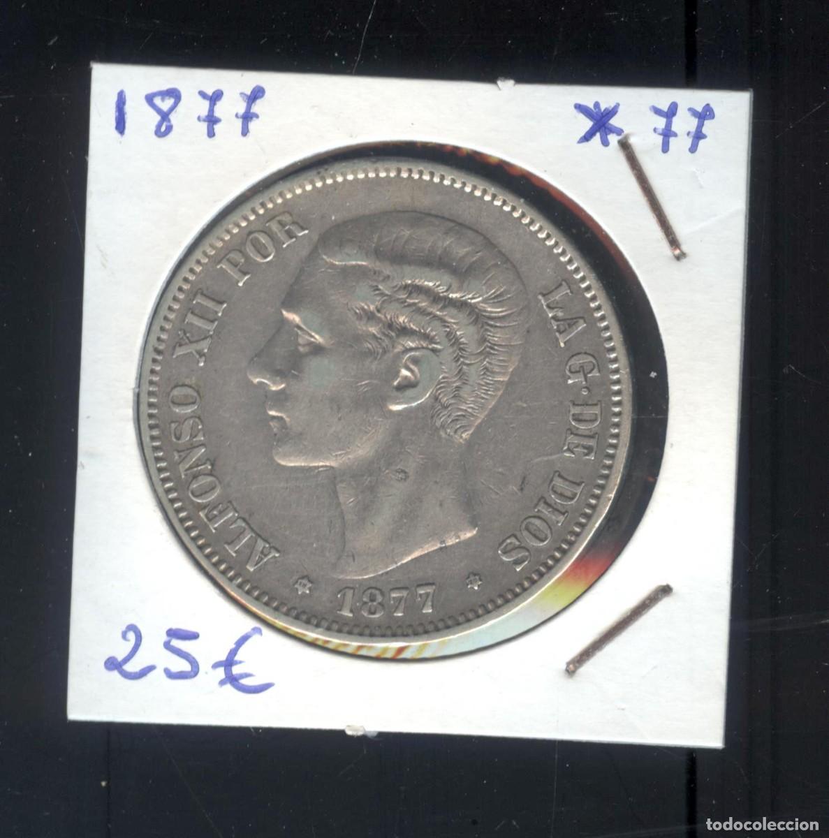 Monedas de Espa&ntilde;a: NUMULITE F0313 Moneda Espa&ntilde;a 1877 Alfonso XII 5 pesetas