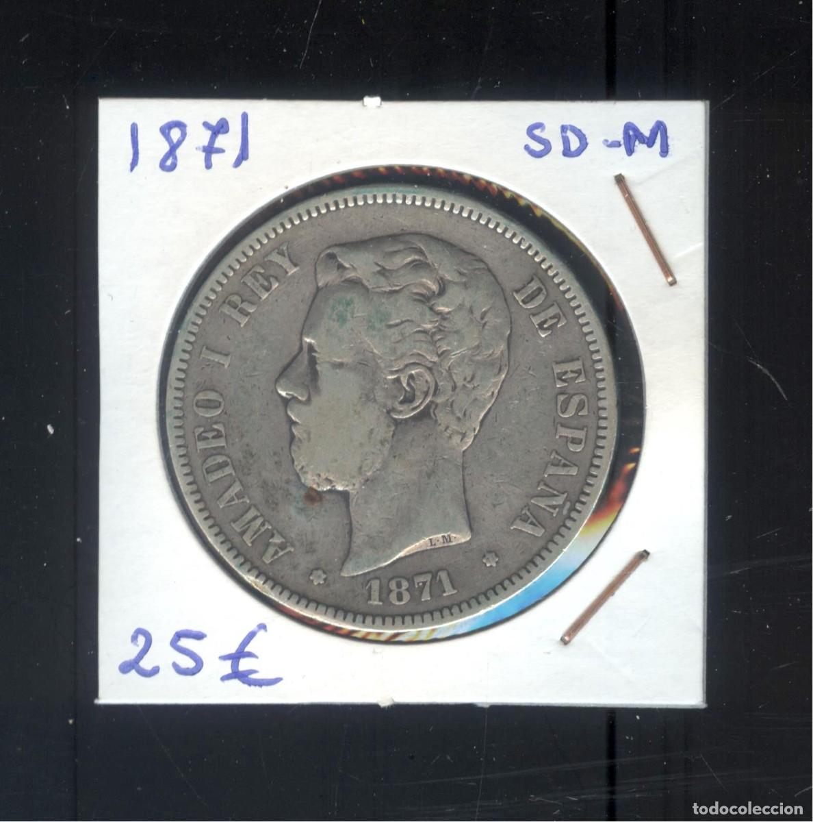 Monedas de Espa&ntilde;a: NUMULITE F0316 Moneda Espa&ntilde;a 1871 Amadeo I 5 pesetas