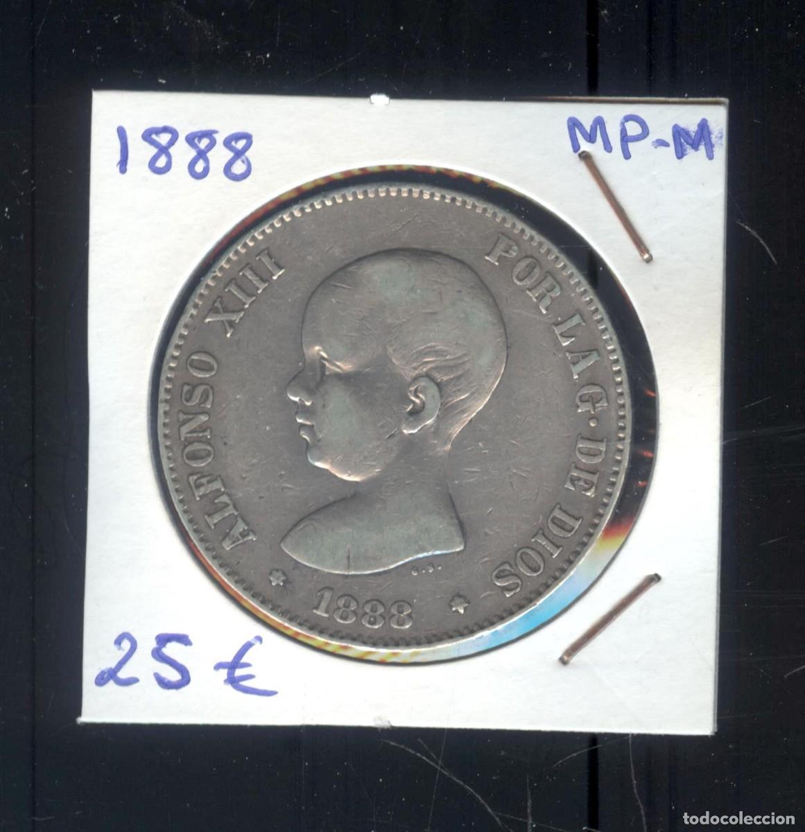 Monedas de Espa&ntilde;a: NUMULITE F0320 Moneda Espa&ntilde;a 1888 Alfonso XIII 5 pesetas