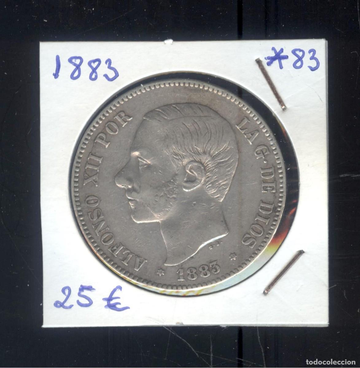 Monedas de Espa&ntilde;a: NUMULITE F0321 Moneda Espa&ntilde;a 1883 Alfonso XII 5 pesetas
