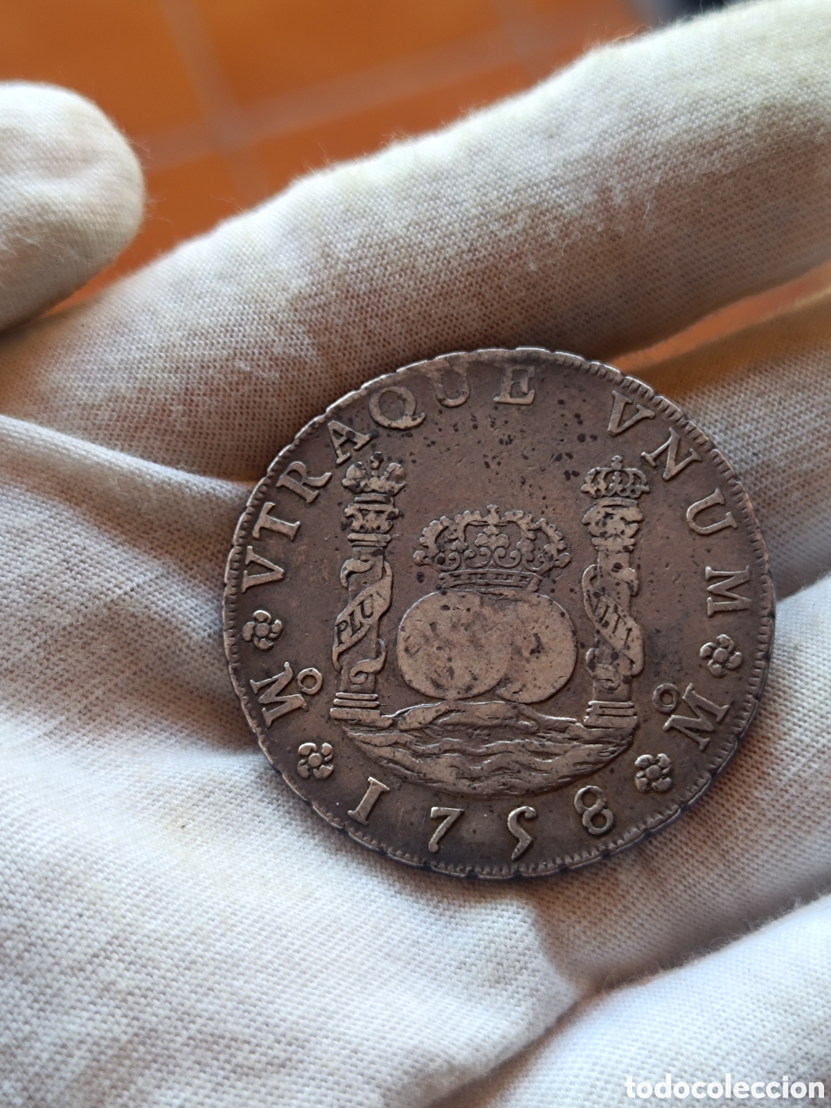 Monedas de Espa&ntilde;a: 8 reales Columnario 1758 M&eacute;xico Fernando VI