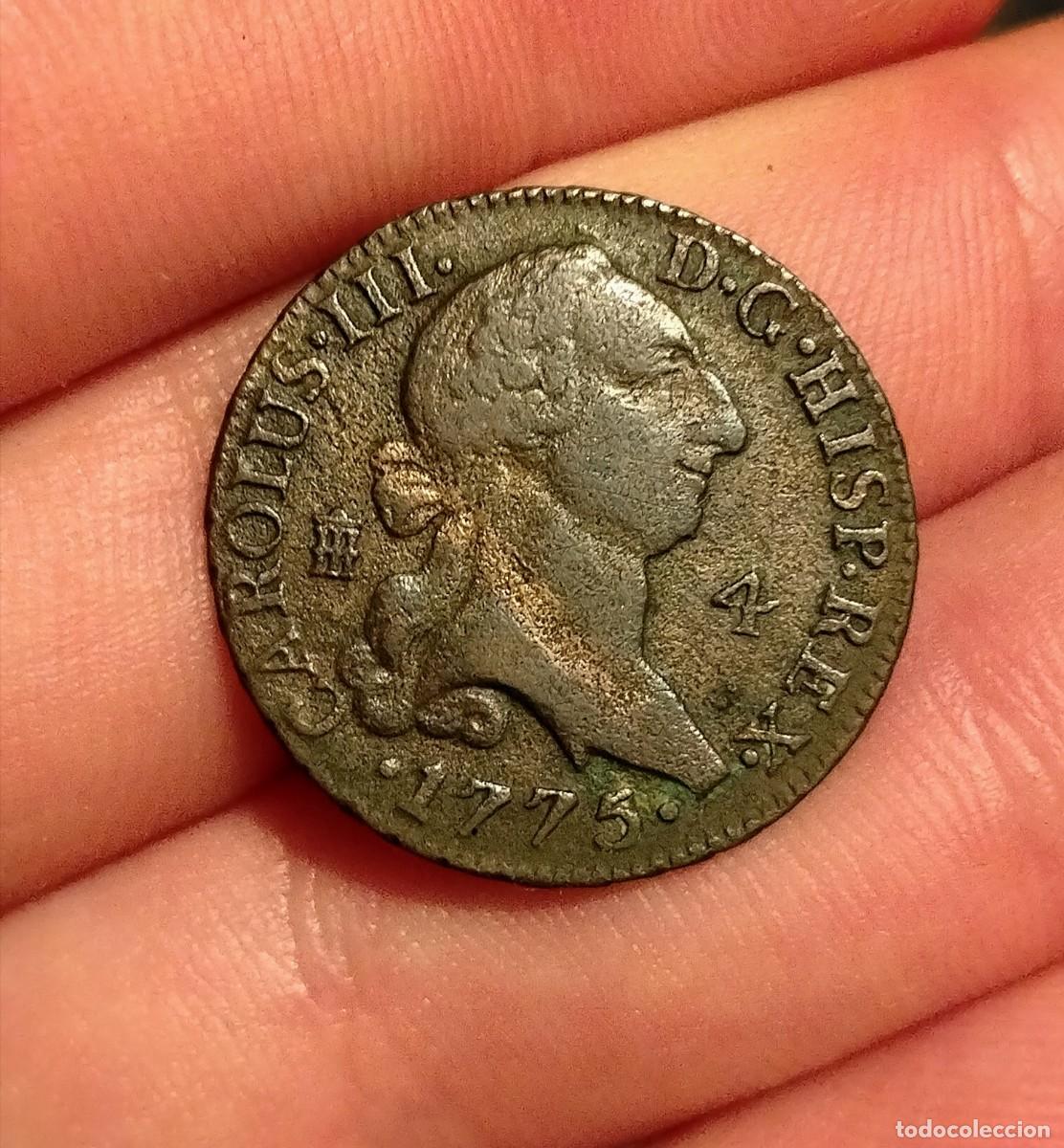 Monedas de Espa&ntilde;a: Carlos III 4 maraved&iacute;s 1775 Segovia